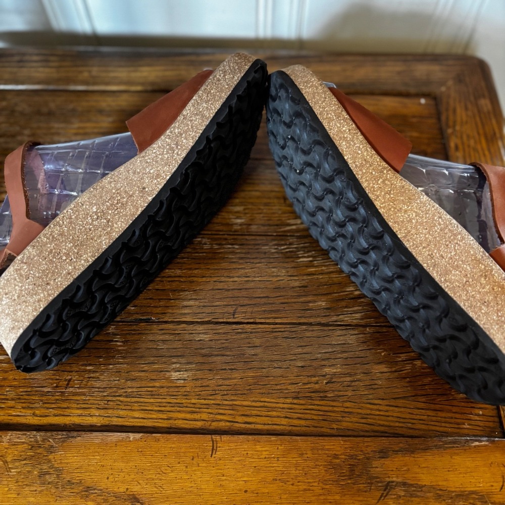 Papillio Birkenstock Glenda Pecan Nubuck leather platform wedge sandals 9 / 40 - Picture 6 of 8